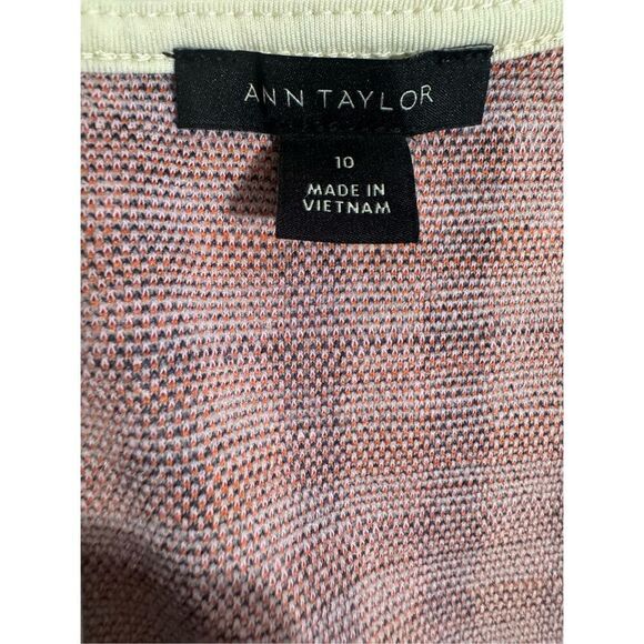 ANN TAYLOR Madras Plaid Puff Short Sleeve Flare Dress Pink Plaid Size 10 - Picture 6 of 9